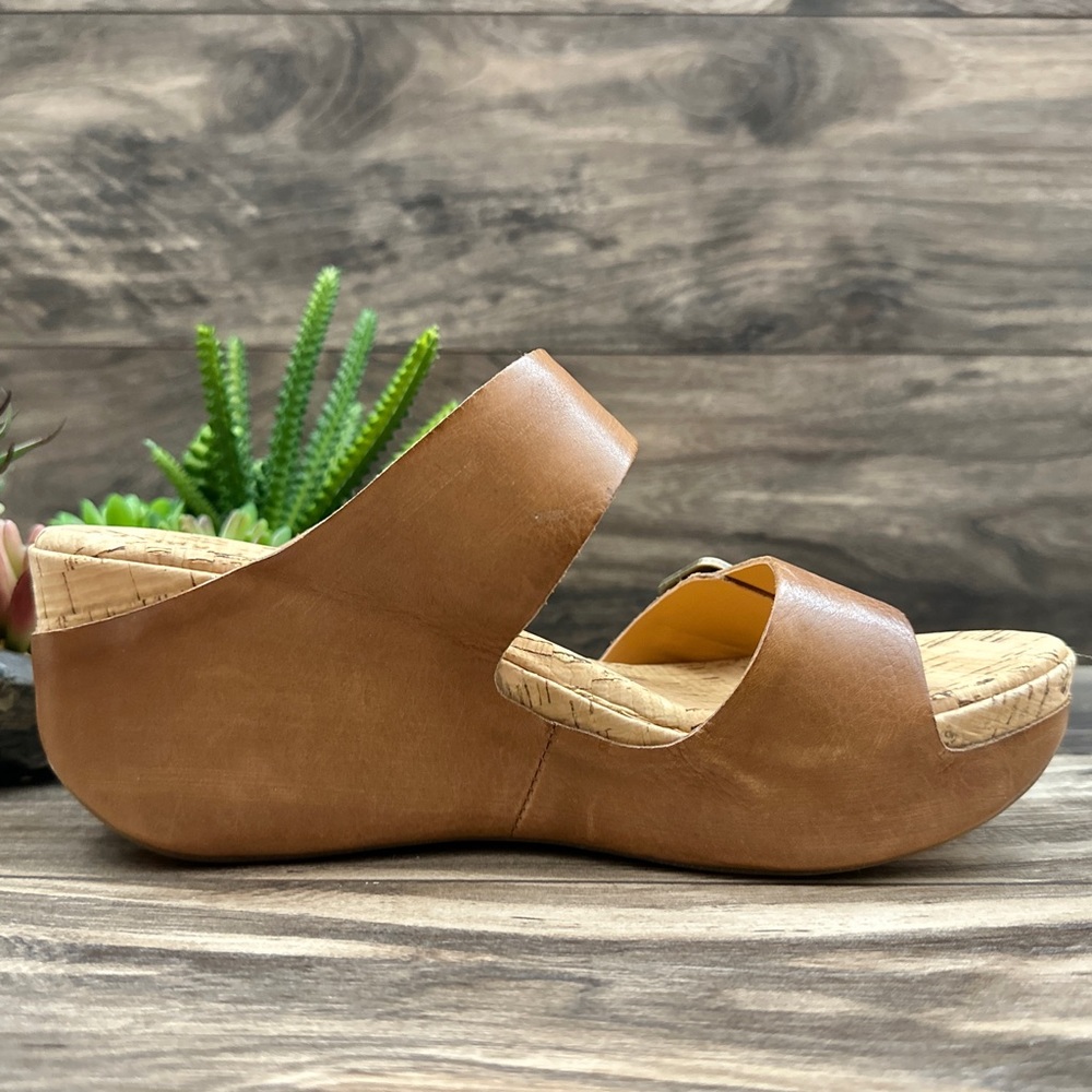NIB Kork Ease Grace Slip On Wedge Sandal Brown Leather - Picture 6 of 11